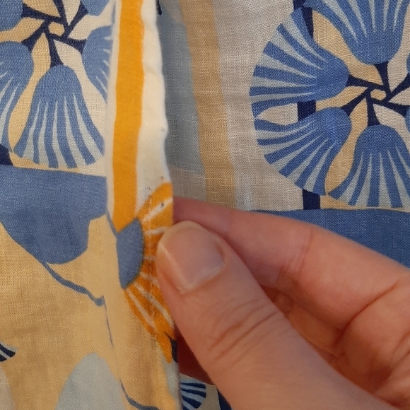 Nicole Miller New York Skirt Women's Large Blue 100% Linen Resort Wear Wrap Midi - Picture 7 of 11